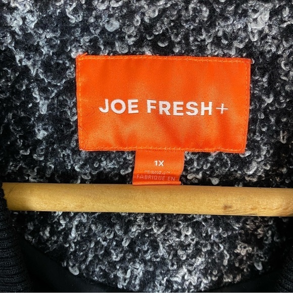 Joe Fresh Jacket Wool Blend Sz 1X Raw Edges Single Button V-Neck - Picture 7 of 9